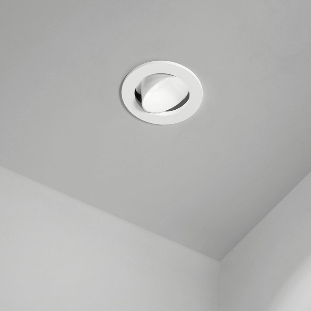 Faretto Incasso Moderno Oasis Metallo Bianco 1 Luce Gu10 Orientabile Ip20 D9