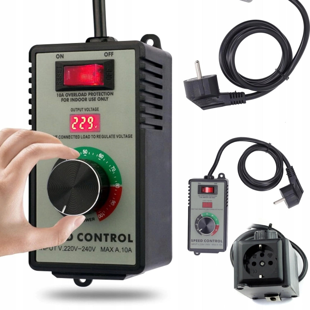 Regolatore di Tensione 4000W – Controllo Preciso 0-240V AC | Display Tensione, Interruttore On/Off