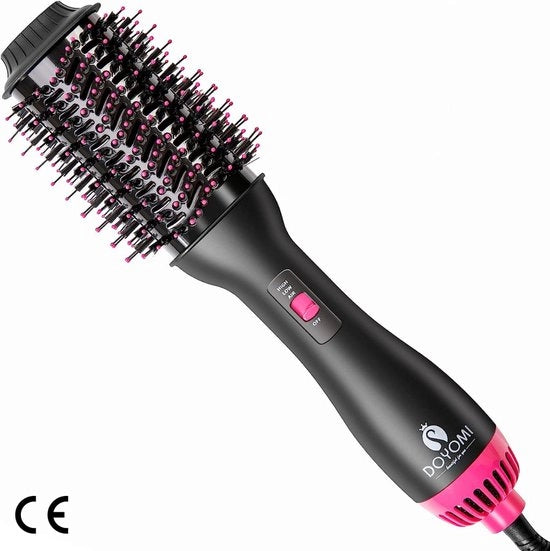 Asciugacapelli professionale 4 in 1 - Drenaggio, Piastra, Bobine e Volume - 55MM Capello Ovale con Cilindro Ceramico Anti- Frizz e Ioni Negativi