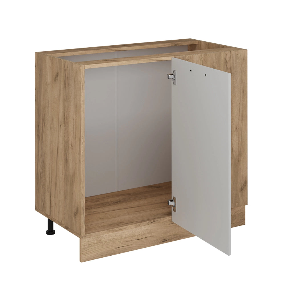 Mobile ad angolo cucina R-Line Bianco rustico/Rovere dorato 86 cm senza piano di lavoro Vicco
