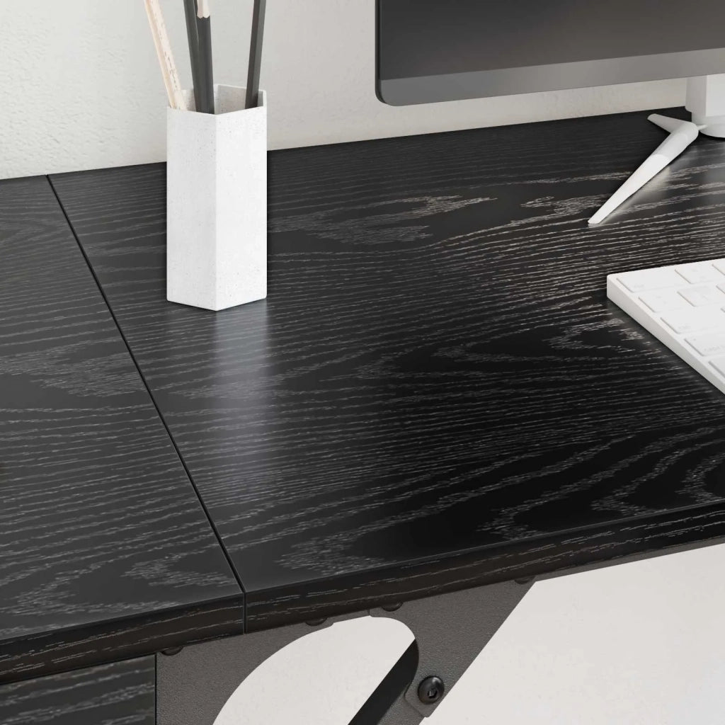 Scrivania per computer Rovere Nero 131 x 48 x 75 cm