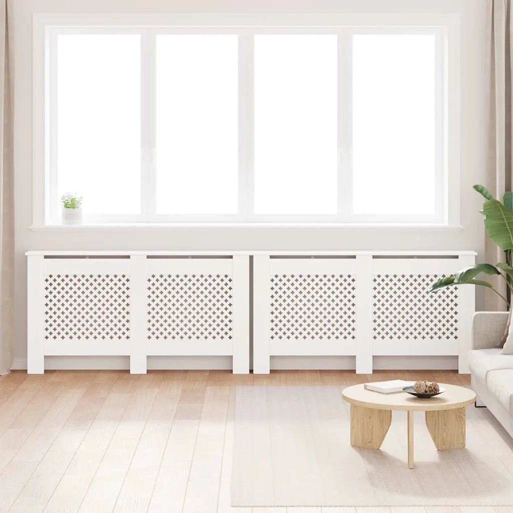 Coperture per Radiatori 2pz Bianche 152x19x81,5 cm in MDF 3051378