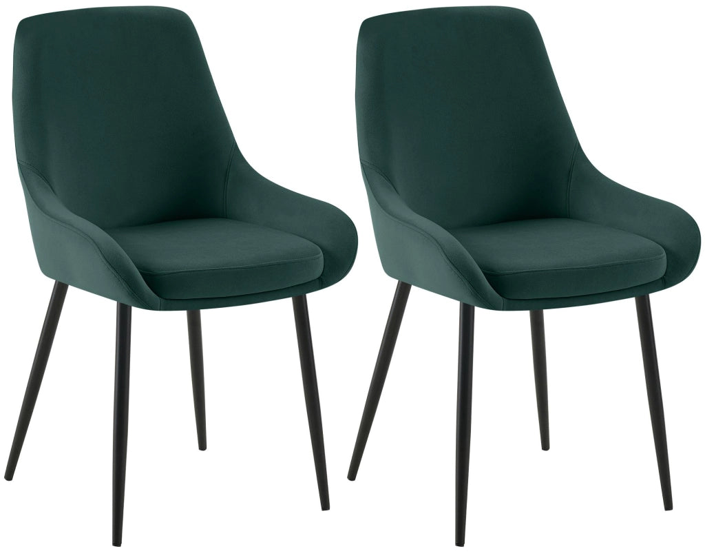 Set di 2 sedie per sala da pranzo Elmira velluto nero 4