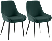 Set di 2 sedie per sala da pranzo Elmira velluto nero 4