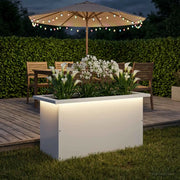 Fioriera da giardino con LED Bianco 30 x 60 x 30 cm Acciaio 8008086