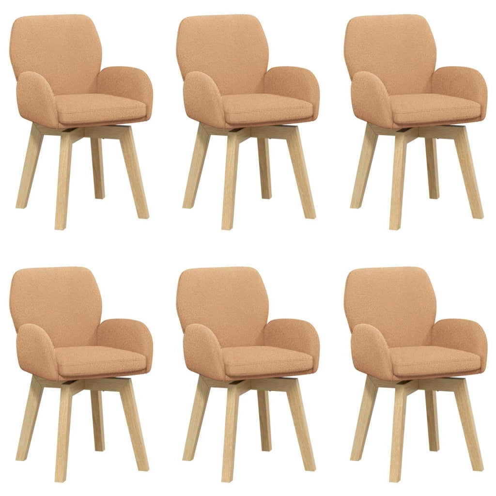 Sedie da pranzo girevoli 6 pz Bouclé Beige 54 x 58 x 87 cm 3428294