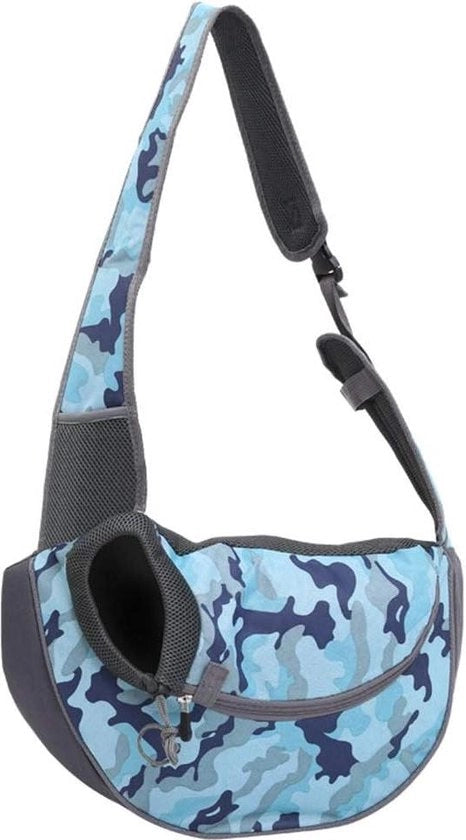 Porta Animali a Spalla per Viaggi Outdoor - Borsa da Spalla Senza Mani per Cani e Gatti con Cinturino Regolabile & Cerniera