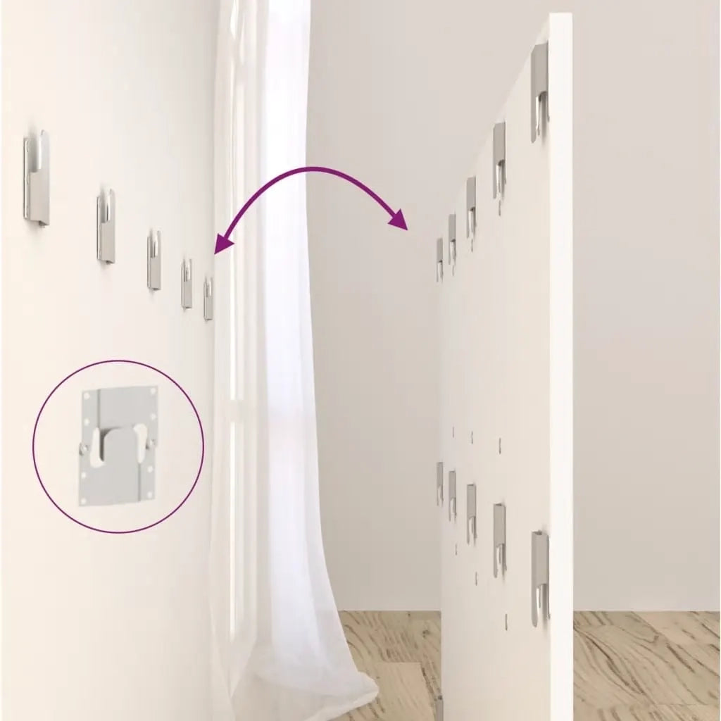 Testiera | Testata per Letto con Comodini in Legno Multistrato Bianco