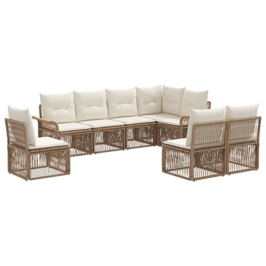 Set Divano da Giardino 8 pcs Beige polyrattan 3434847