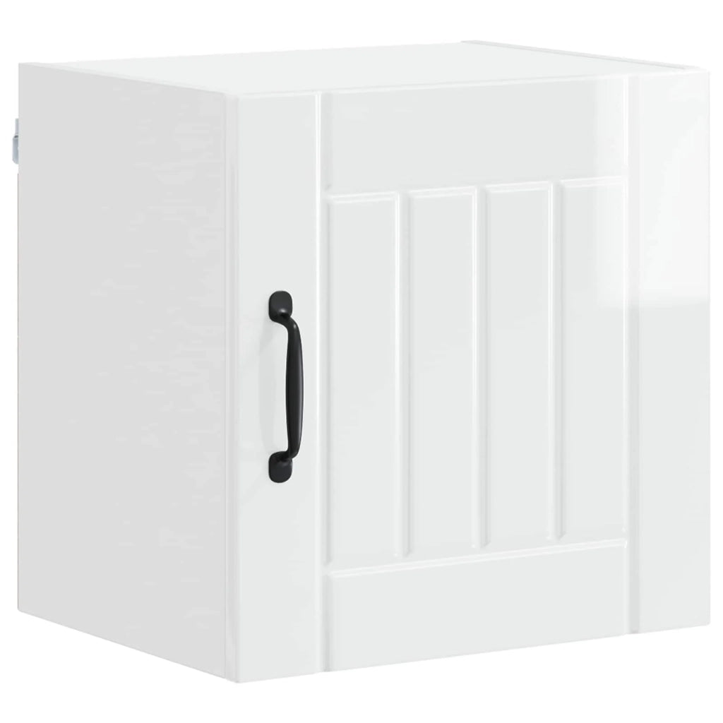 Set di 2 pensili da cucina rettangolari moderni 40 x 31 x 40 cm in legno composito bianco lucido 02_0053912