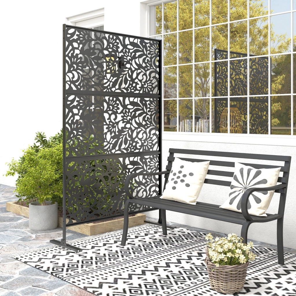 Pannello Decorativo Brise Vue ¨C Minimal ¨C Nero 122x45x198 cm