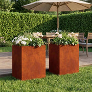 Vaso da giardino 2 pz Ruggine 40 x 30 x 50 cm Acciaio Corten 8005497