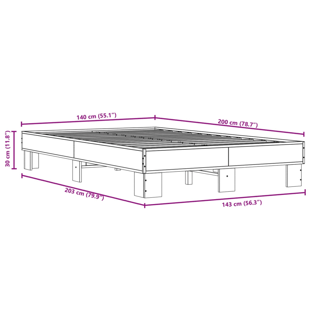 Giroletto Rovere Fumo 140x200 cm in Legno Multistrato Metallo