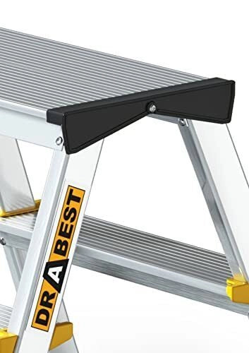 Drabest DD2X3 Scala Doppia Alluminio Pieghevole 2x3 Gradini Portata 150 Kg Certificata EN 131
