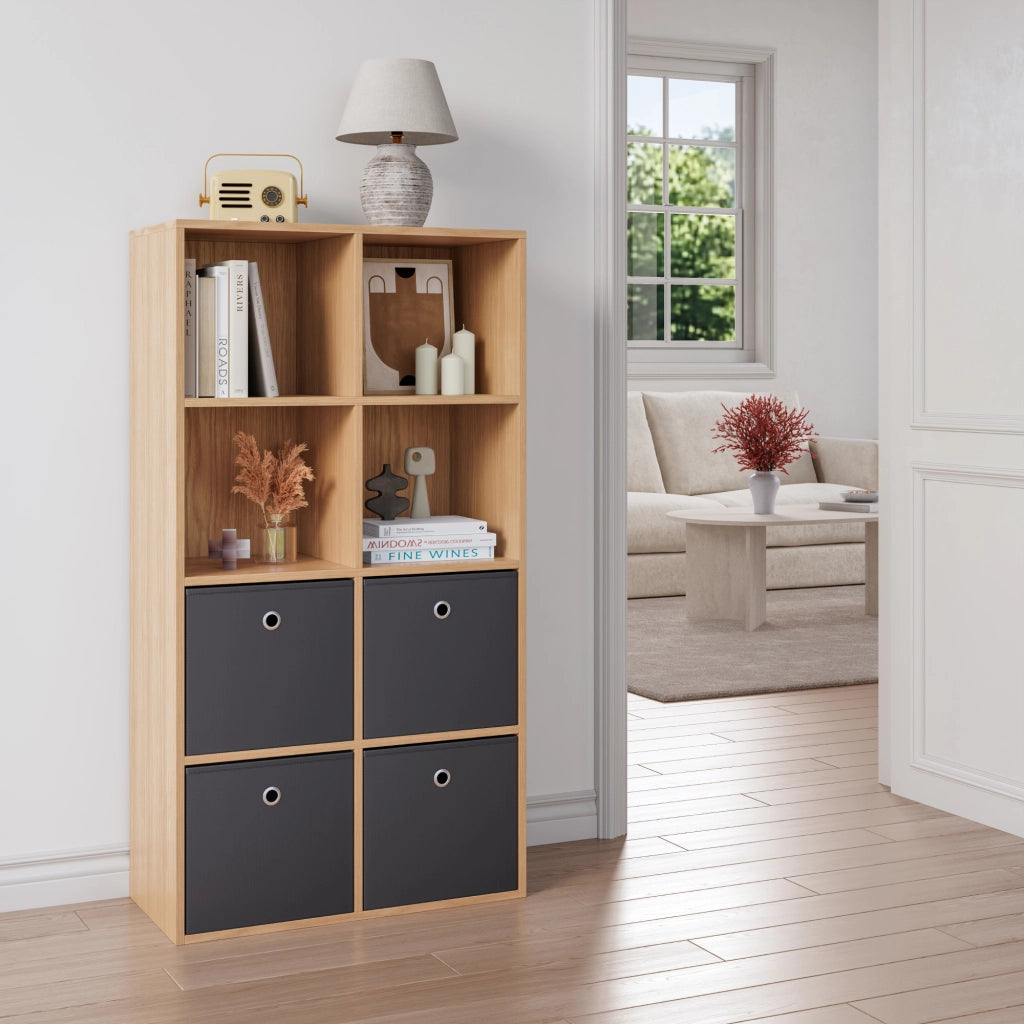 Set di 10 Scatole Pieghevoli Portaoggetti in Tessuto 28 x 30 x 30 cm - Grigio Scuro [en.casa]
