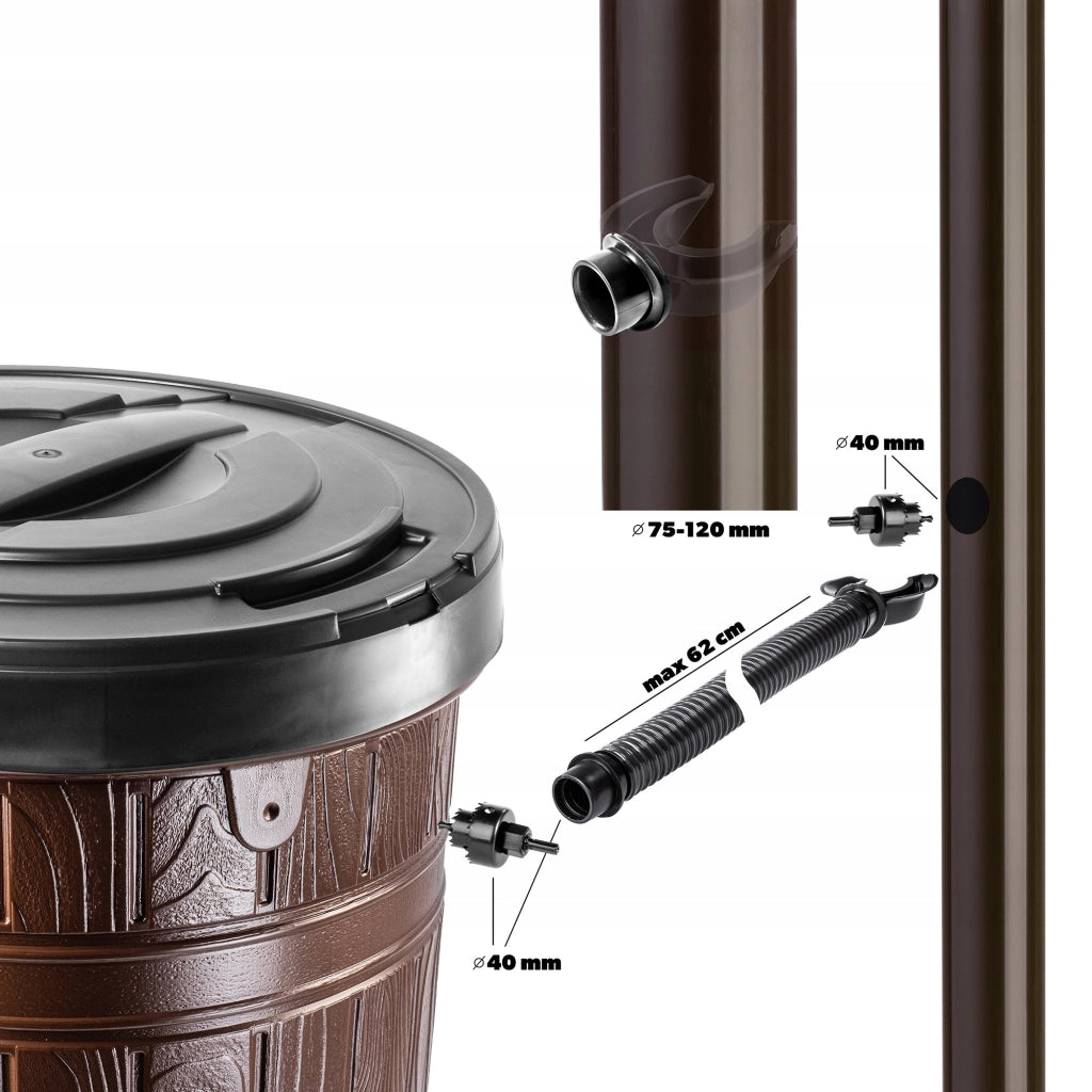 Serbatoio per acqua piovana KADAX da 265 litri con rubinetto.