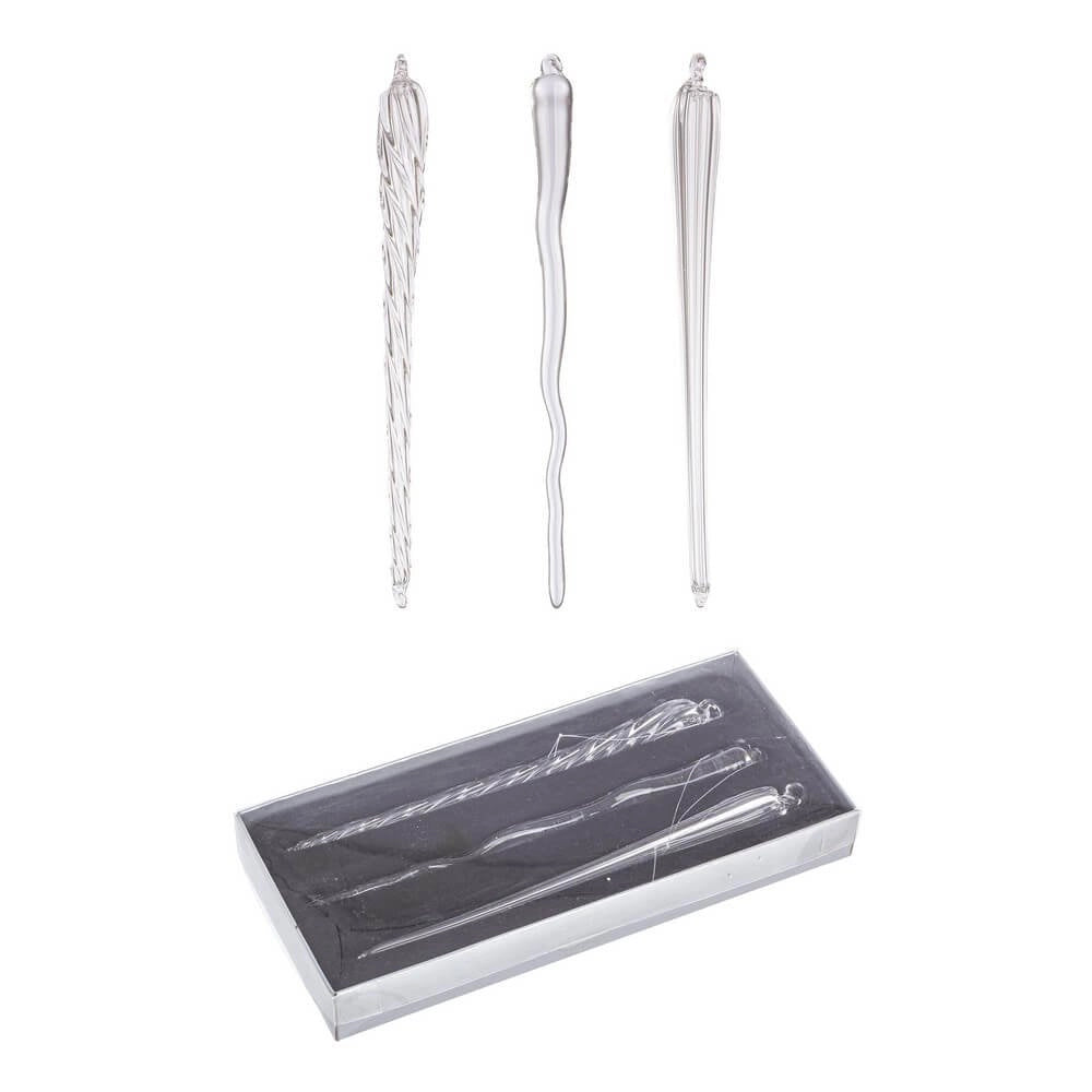 Confezione 3 Pendagli Verticali Icicle Trasparenti Assortiti (6 Pezzi)