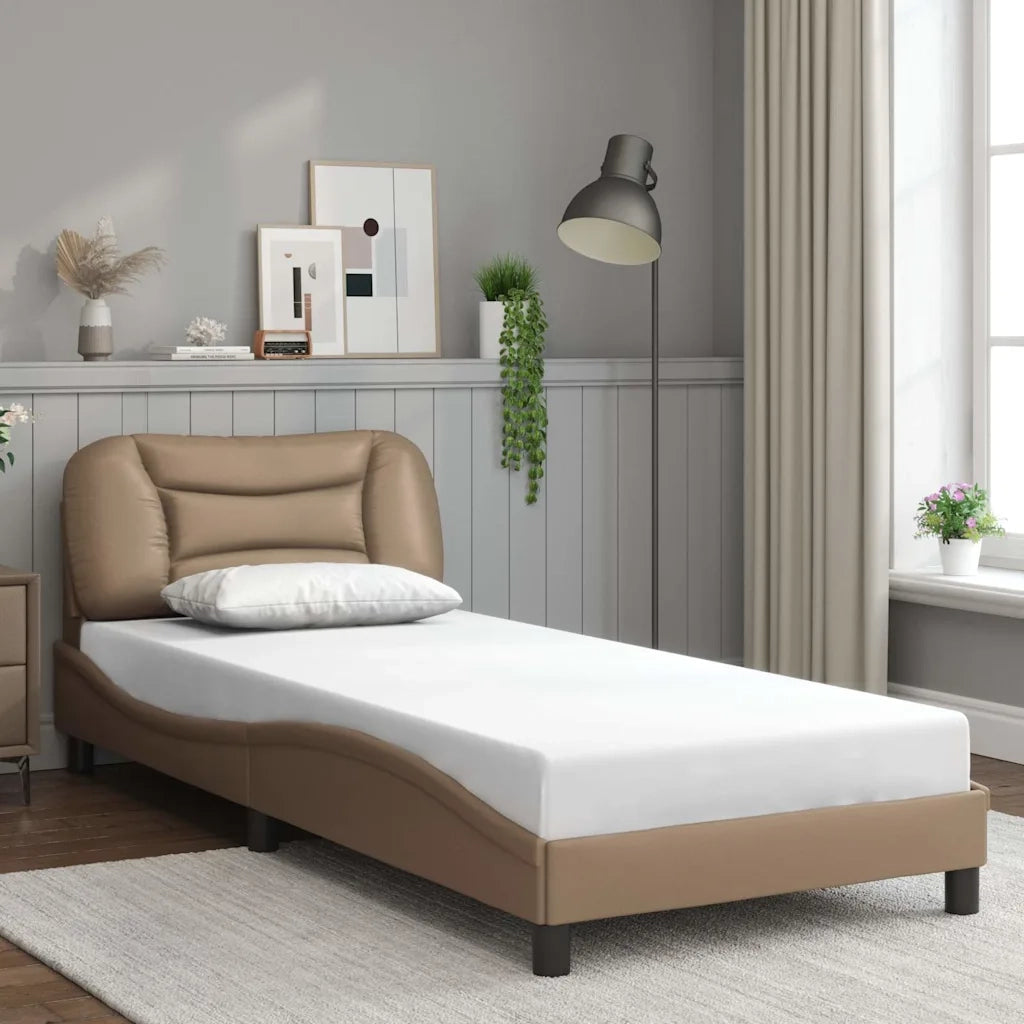 Giroletto con Testiera Cappuccino 90x200 cm in Similpellecod mxl 90678