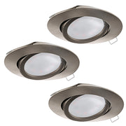 Faretto Ad Incasso Contemporaneo Tedo Alluminio Nichel Satinato 3 Luci Gu10 4,6W