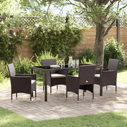Set di Mobili da Giardino 5 Pezzi Marrone Polyrattan