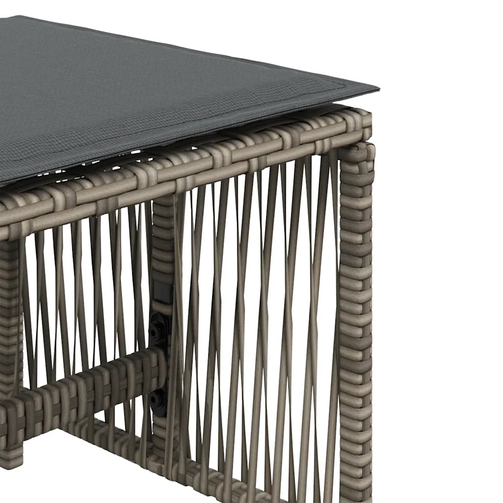 Sgabelli Giardino con Cuscini 4 pz Grigi 41x41x36cm Polyrattan CFW8048324