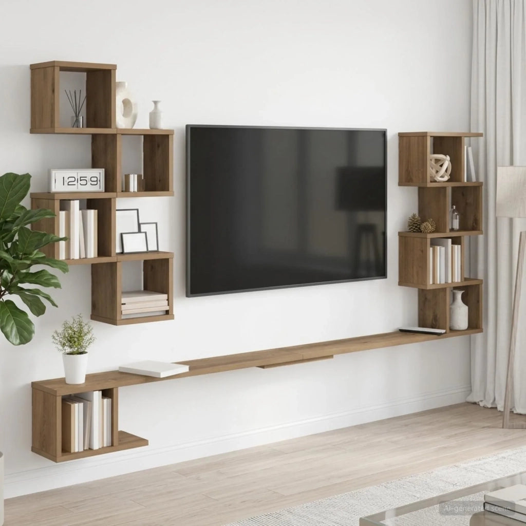 Mensola per TV da muro Rovere Artigianale 160 x 15 x 94 cm 8012315