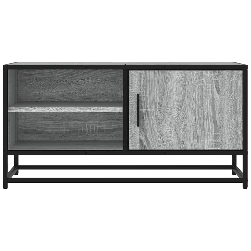 Mobile TV Grigio Sonoma 80x34,5x40 cm Legno Multistrato Metallo 848822