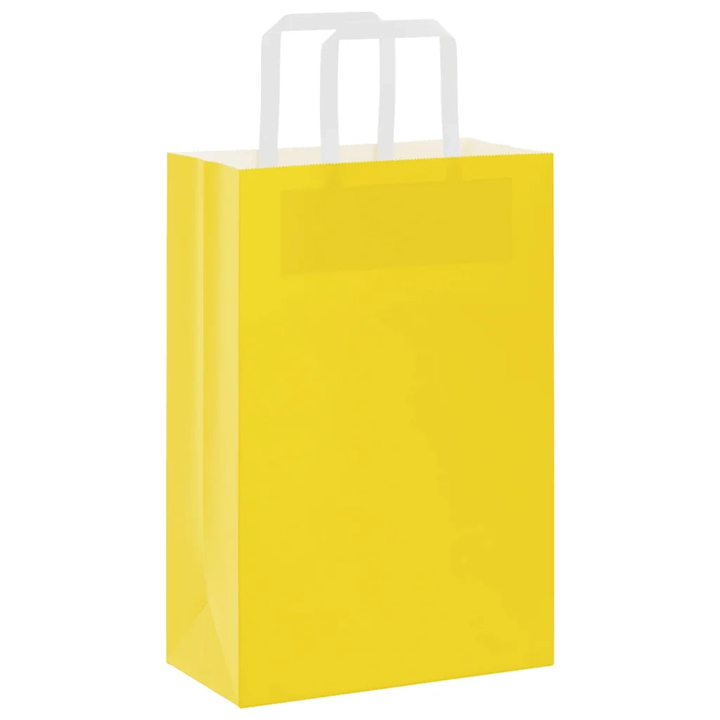 Sacchetti di Carta 250 pz con Manici Gialli 21x11x31 cm 4102008