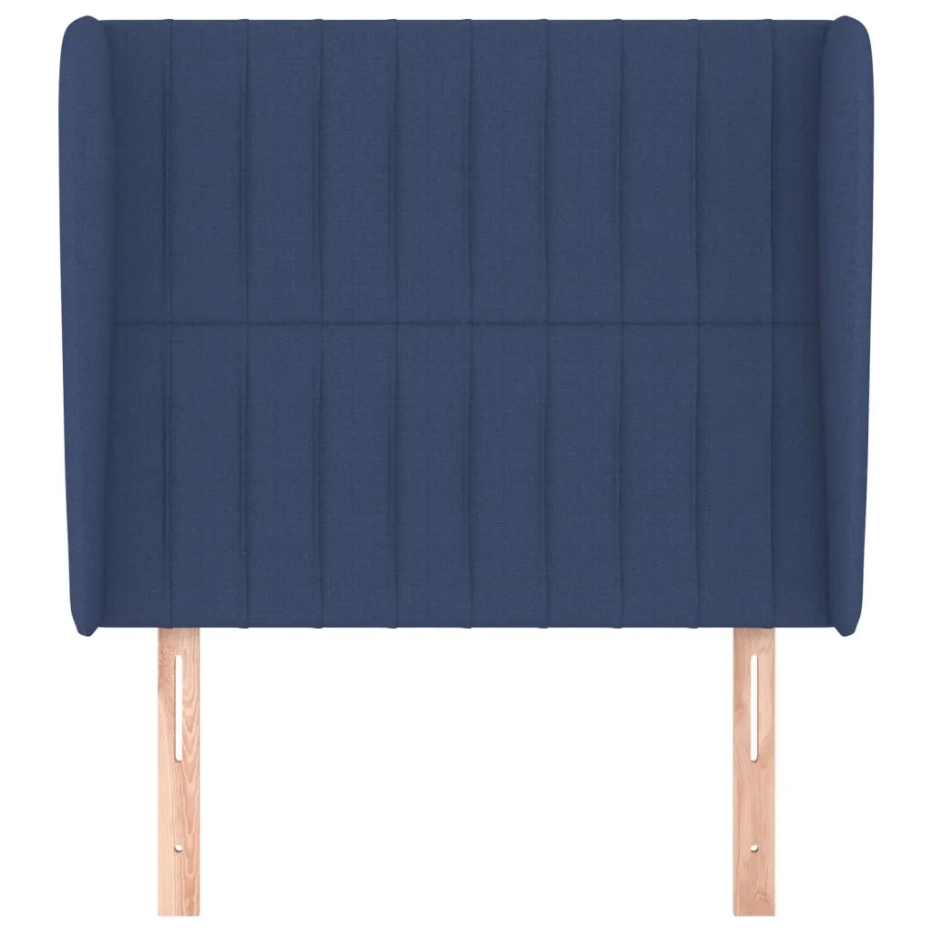 Testiera ad Orecchio-Testata con Orecchie Blu 93x23x118/128 cm in Tessuto 883132