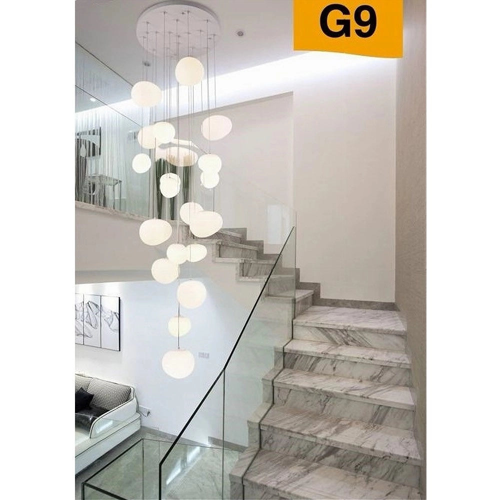 Trade Shop - Lampadario Da Soffitto A Sospensione Lampada Moderno Con 19 Sfere Gocce G9 B95 -