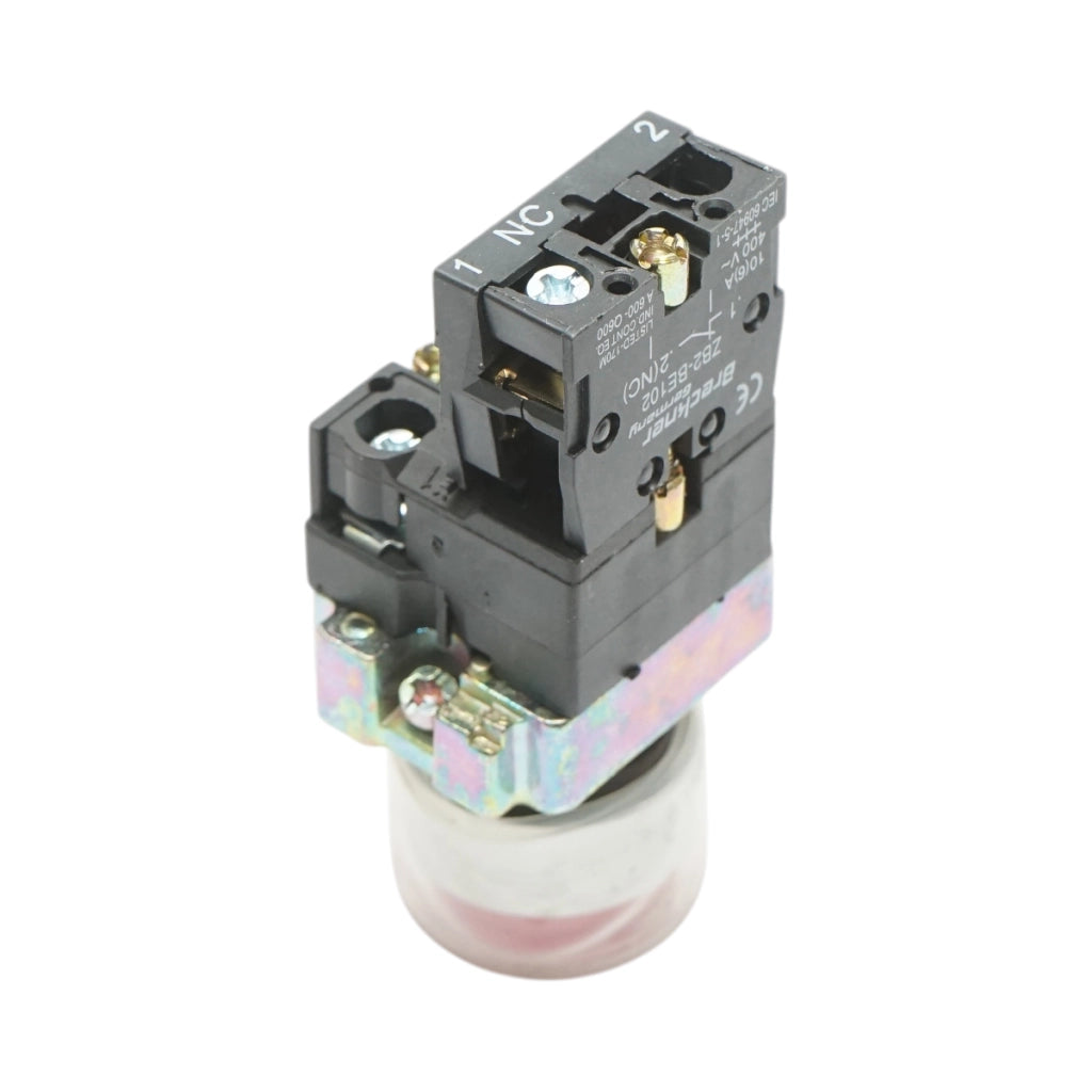 Pulsante indicatore LED rosso con protezione 1NC, 400V/10A, LAY5 Breckner Germany