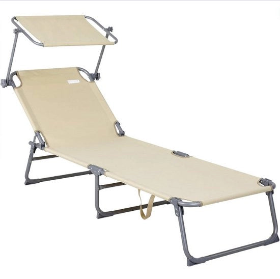 Letto da Campeggio Opzionabile con Ombrellone - Brandino Portatile e Adattabile - Letti da Campeggio con Ombrello - Scelta tra Diverse Colori - Beige
