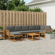 Set di divani da esterno 8 pcs Naturale e Antracite Poliestere 3385418