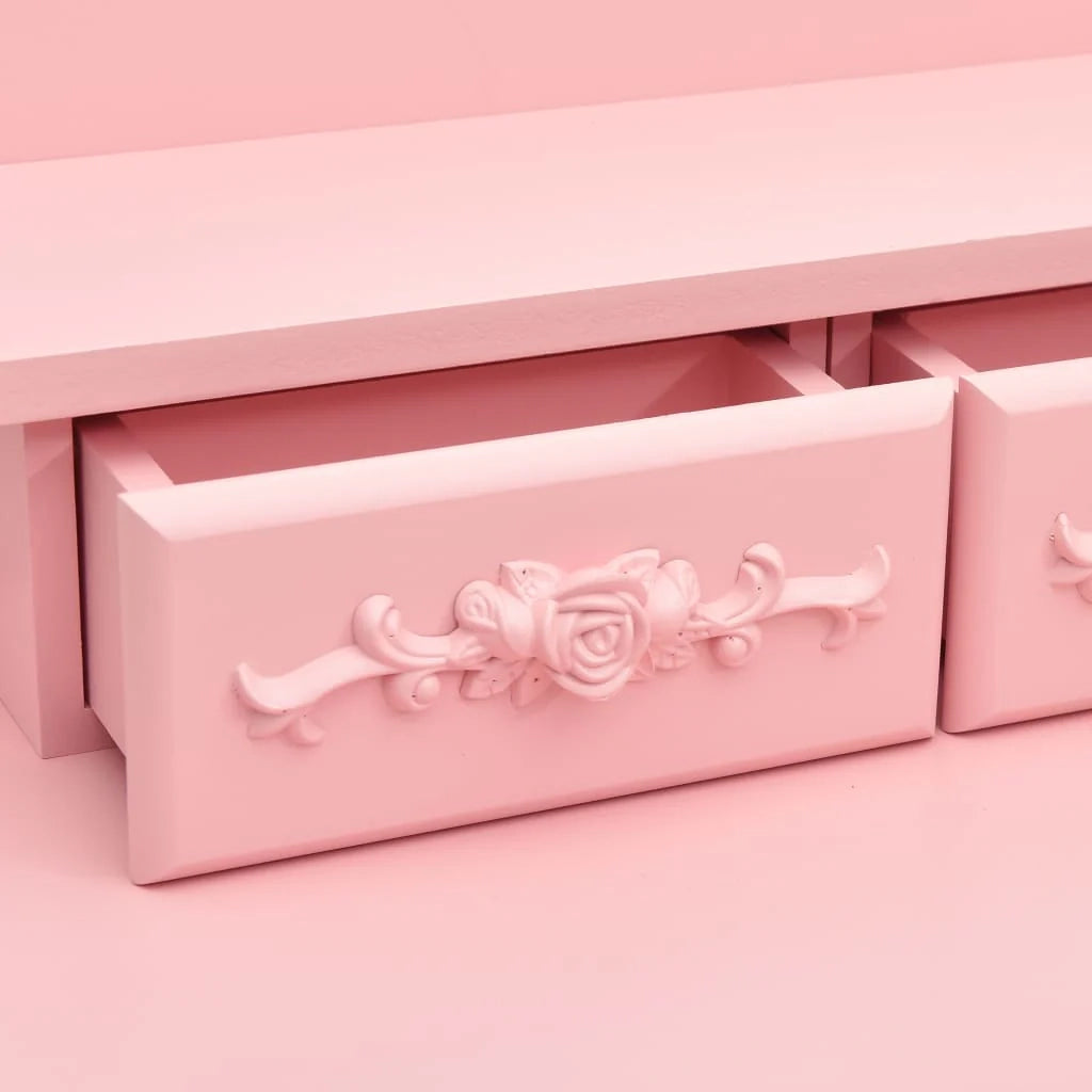 Set toeletta con sgabello 50 x 59 x 136 cm rosa 02_0006226