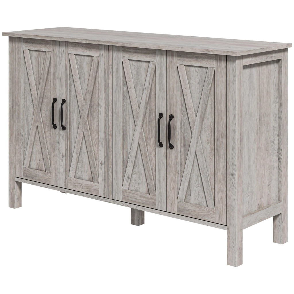 Mobiletto Multiuso con 4 Ripiani Regolabili ¨C zephmum ¨C Legno, Grigio, 120x37x75