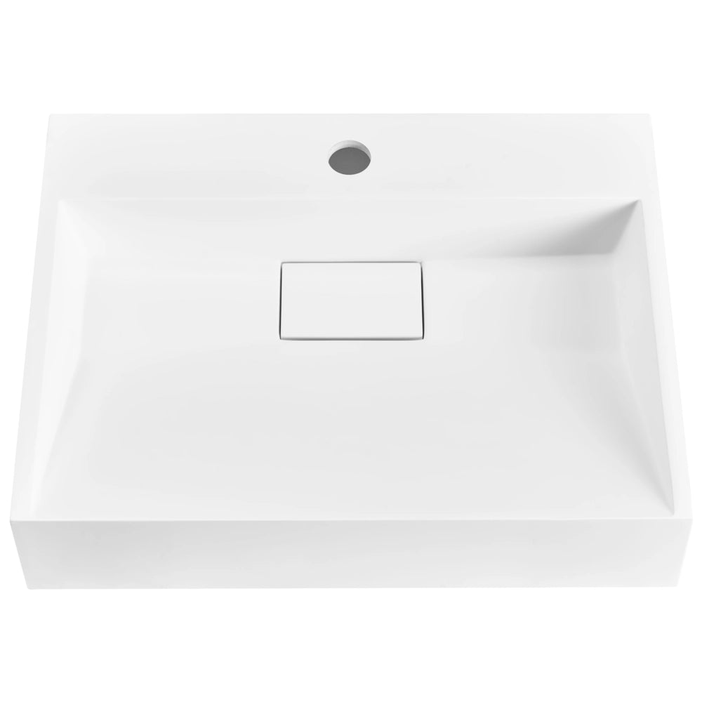 Lavabo bagno classico rettangolare in ceramica finitura lucida 50 x 38 cm Bianco Lavello da bagno rettangolare