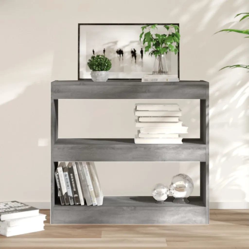 Libreria Divisorio-Scaffale per Libri-Mobile di Stoccaggio Grigio Sonoma 80x30x72 cm