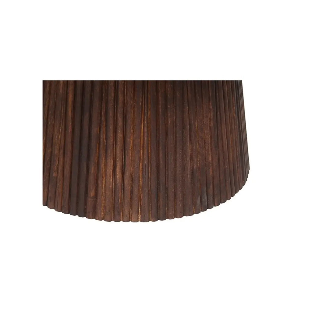 Tavolino basso rotondo MITCHEL – Legno esotico di mango marrone diametro 80 cm
