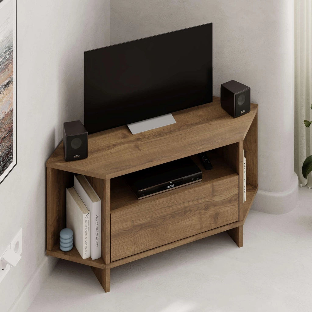 Porta TV in legno "Viva" - 95 x 35 x 45 cm - Marrone