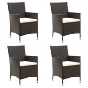 Sedie da Giardino 4 pz con Cuscini in Polyrattan Marrone cod mxl 23197