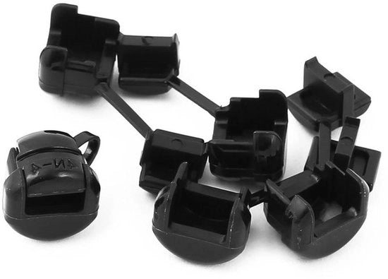 Trekcontlastanti a cavo in acciaio nero, 11,5 mm di diametro, 5 pezzi