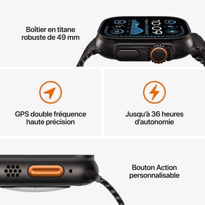 Apple Watch Ultra 2 GPS + Cellular - 49mm - Cassa in titanio naturale - Cinturino Alpine Loop marrone chiaro - Large