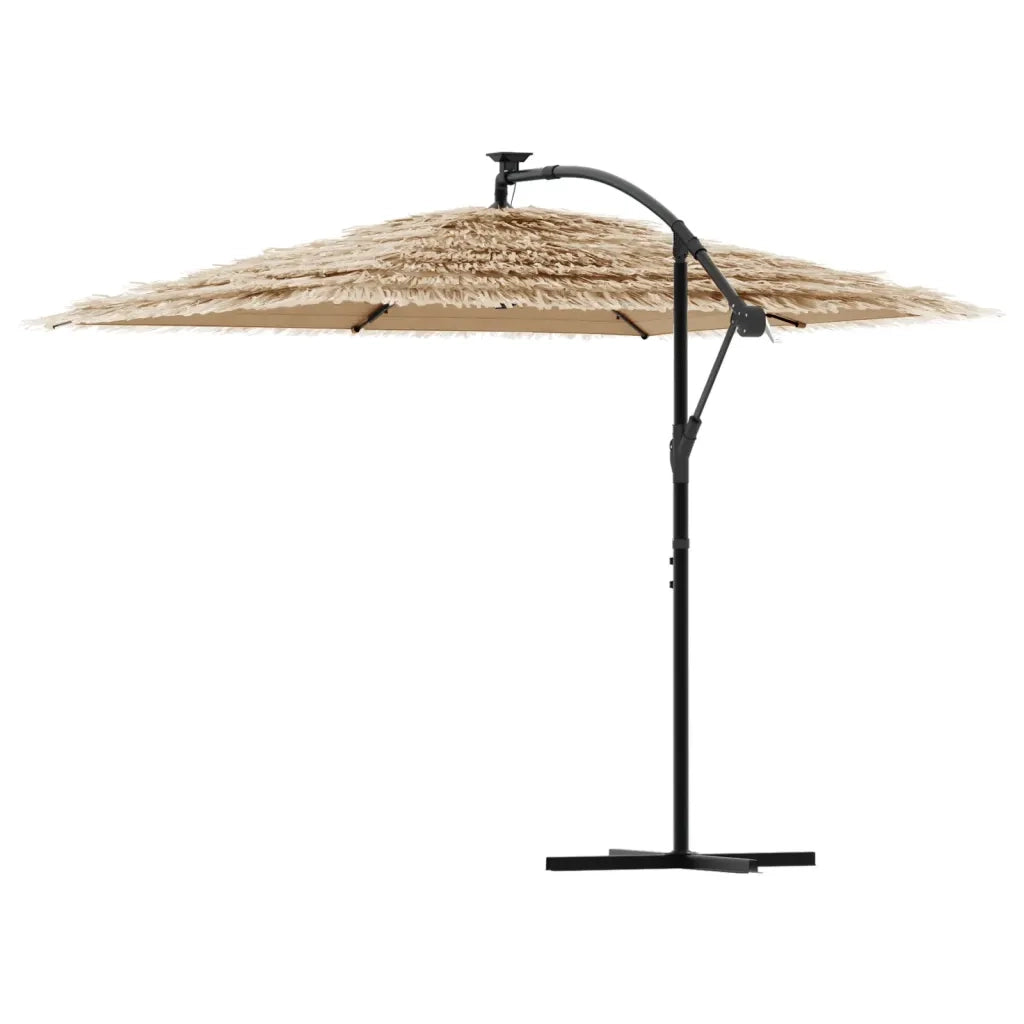 Ombrellone Giardino LED e Palo in Acciaio Marrone 269x269x235cm 4005087