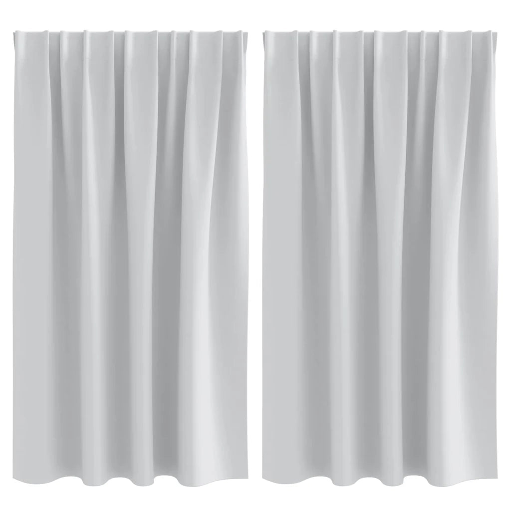 Tende Blackout con Anelli 2 pcs Grigio Chiaro 140 x 140 cm 4107458