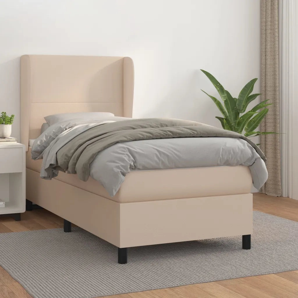 Giroletto a Molle con Materasso Cappuccino 90x190 cm Similpelle cod mxl 57670