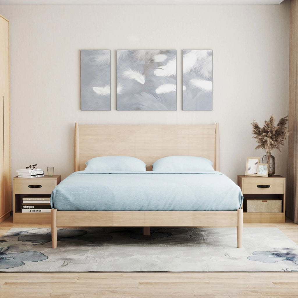 Set 2 Comodini con Cassetto ¨C Xylo ¨C Legno Naturale 39x28x41 cm