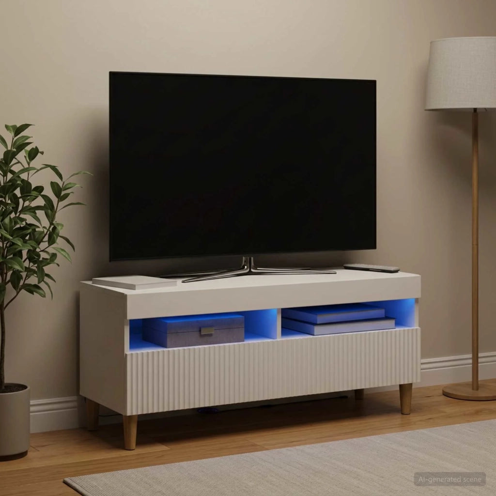 Mobile TV LED Bianco Legno ingegnerizzato 896765