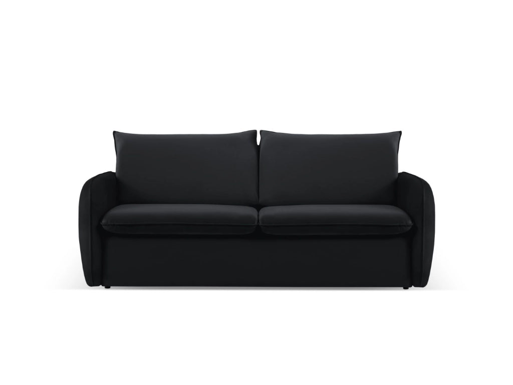 Cosmopolitan Design - Divano convertibile "Vienna" 3 posti in velluto nero 