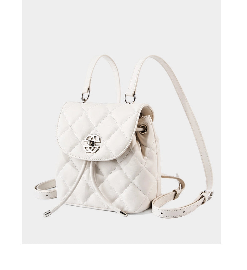 Zaino alla moda in vera pelle, grande capacit¨¤, colore bianco