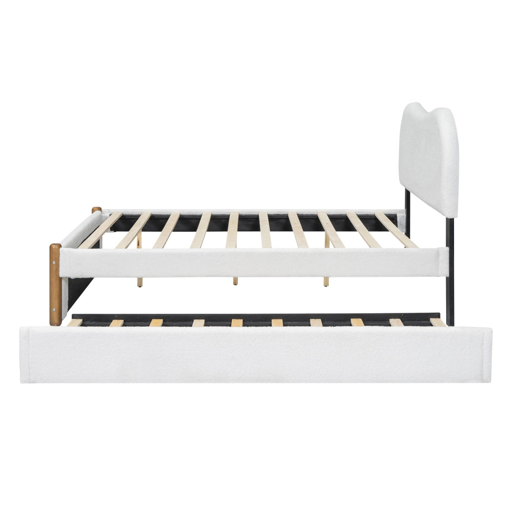 letto imbottito plush bianco 140 x 200 cm